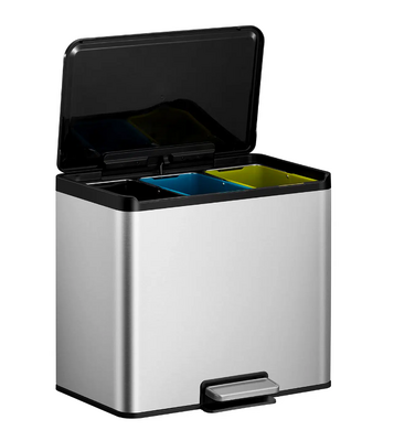 Balde com Pedal 9+9+9L Inox Mate EKO Essential 